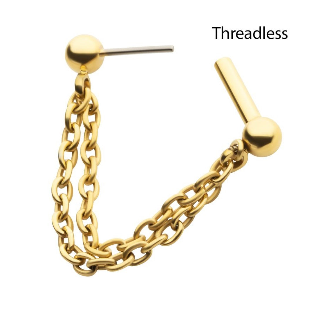 PVD Double Chain Stud