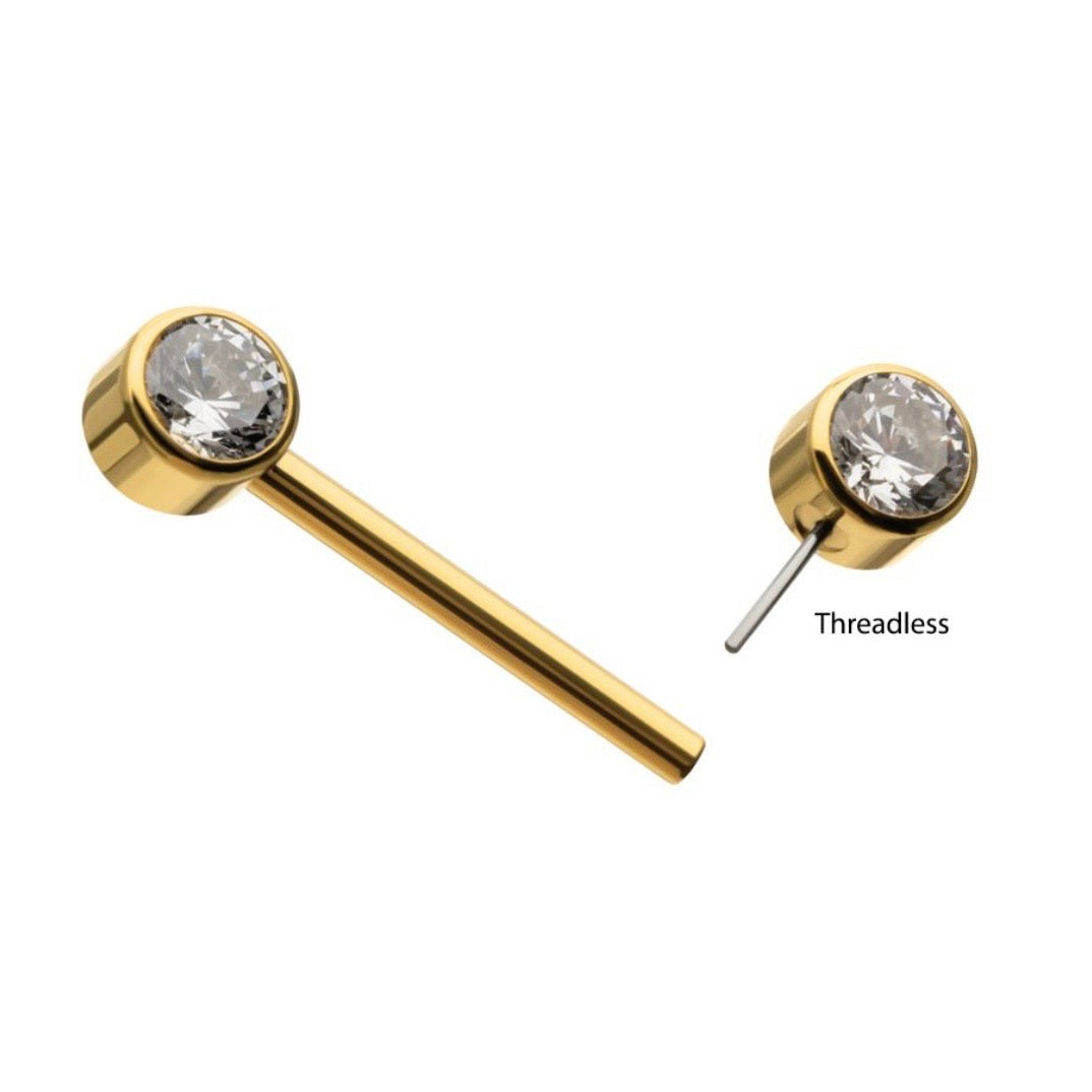 PVD CZ Straight Barbell