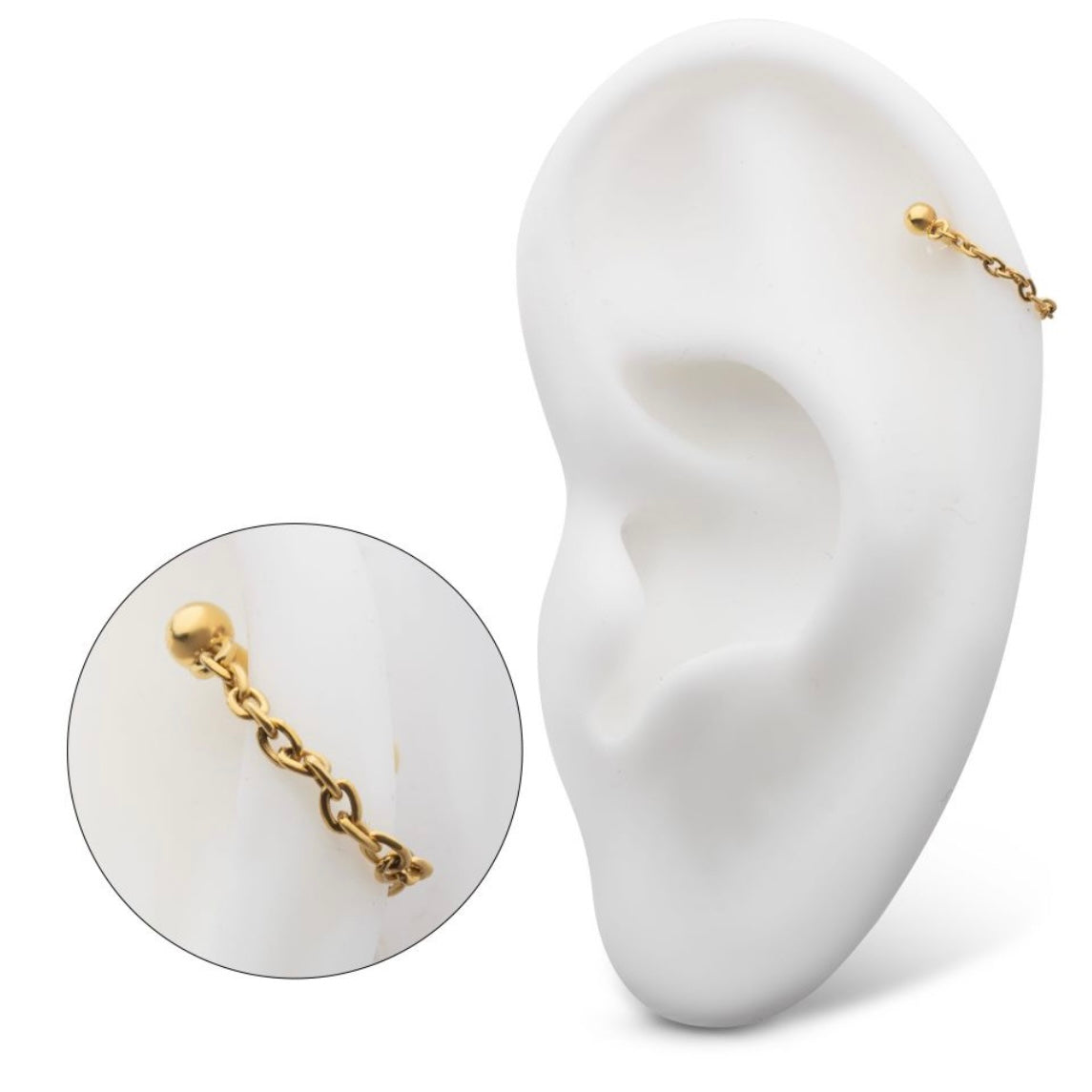 PVD Titanium Chain Stud