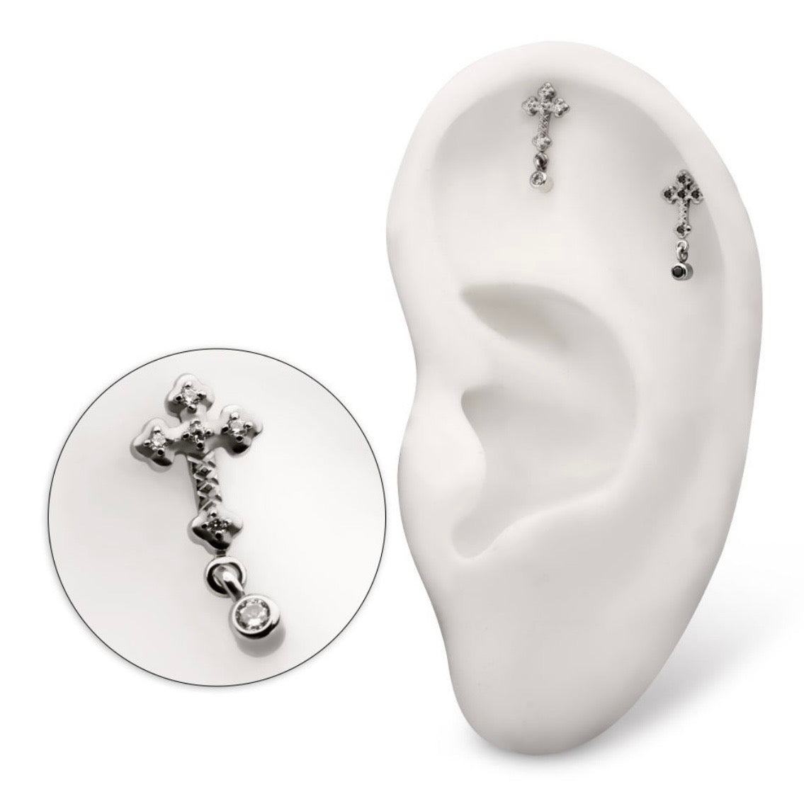 Milgrain CZ Cross Top