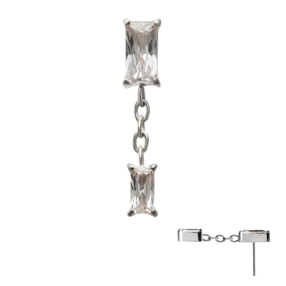 Baguette CZ Dangle Top