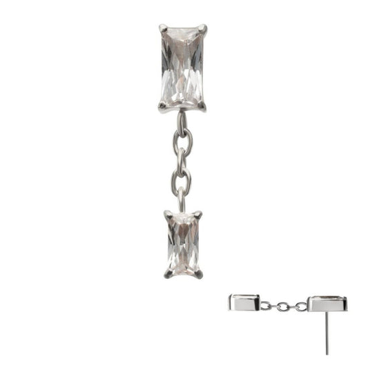 Baguette CZ Dangle Top