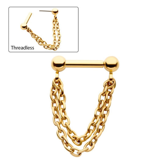 PVD Double Chain Stud