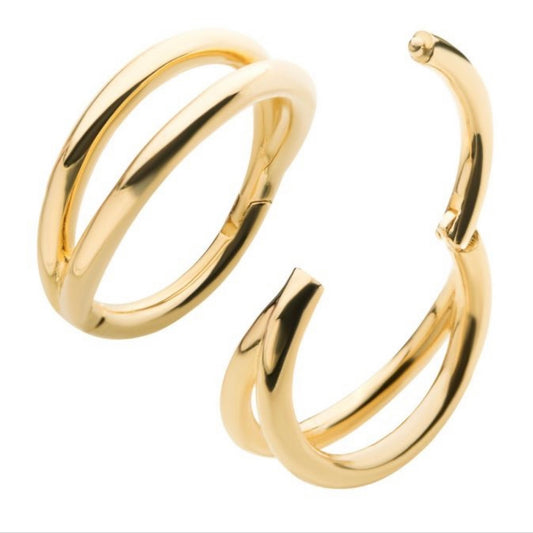Double Band Gold Hoop
