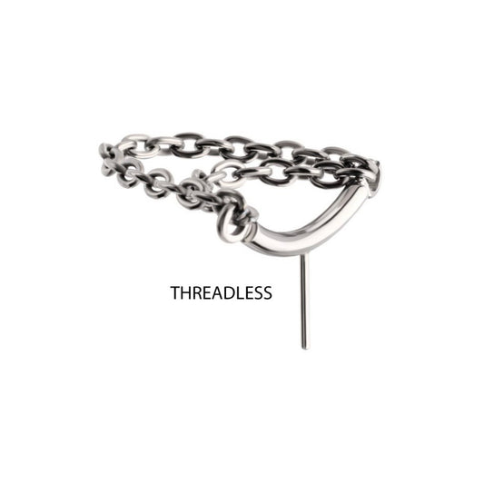 Hidden Helix Curved Bar Top with 2-Tier Chain Dangle