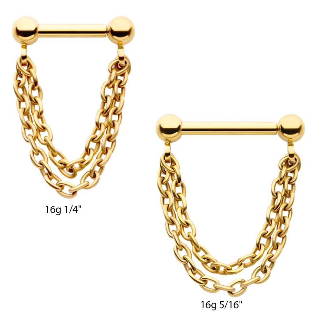 PVD Double Chain Stud