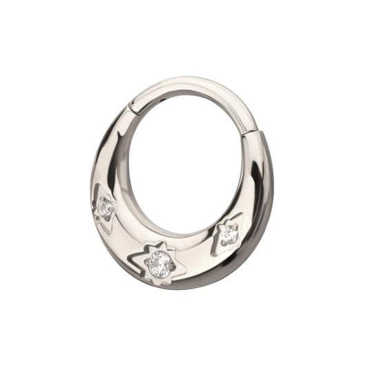 Engraved Gem Dome Titanium Clicker