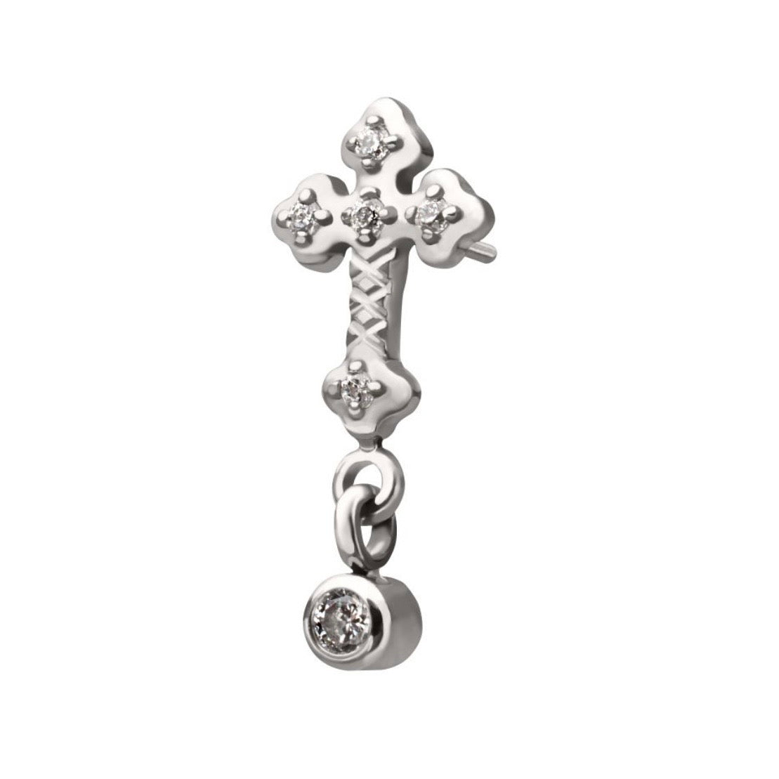 Milgrain CZ Cross Top