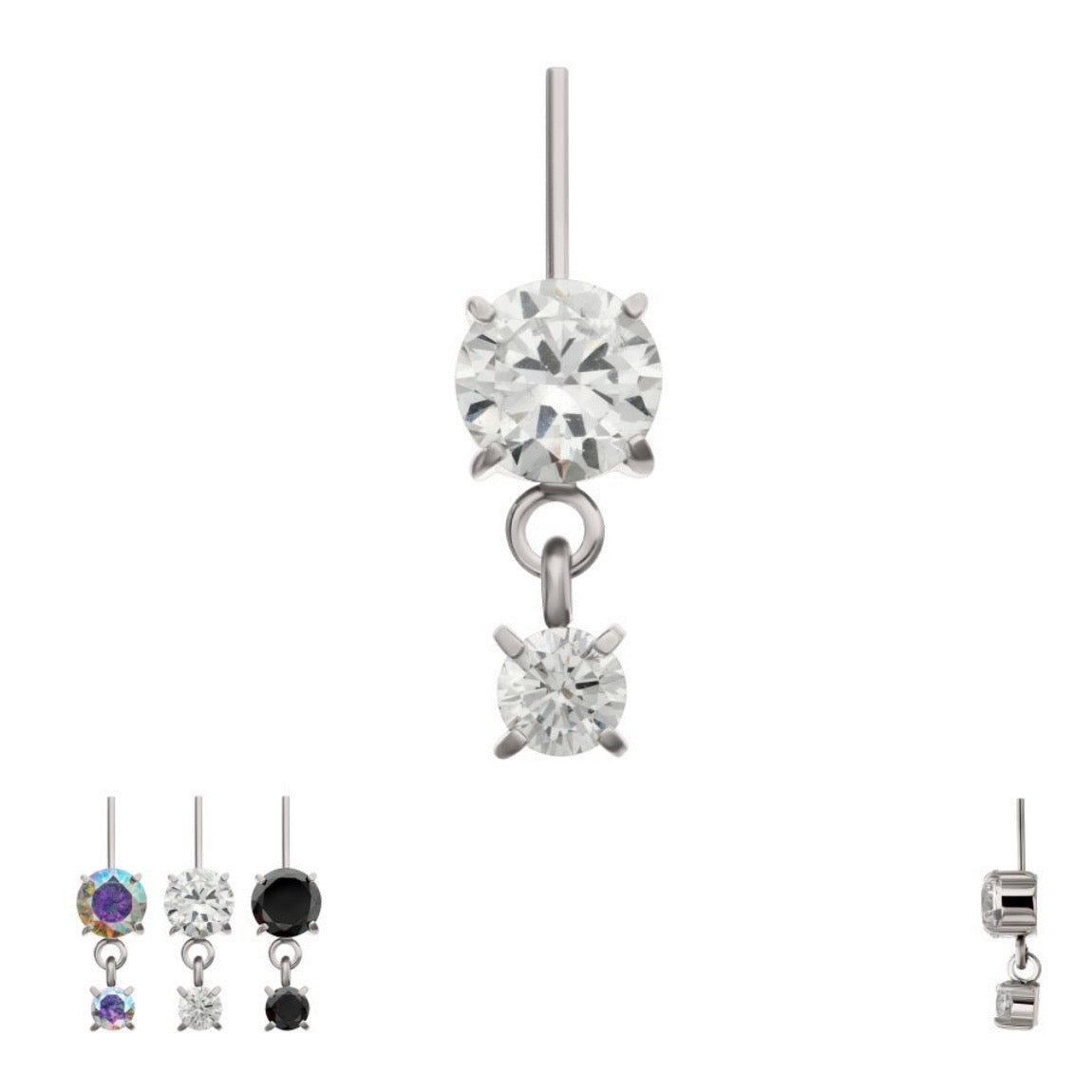 Double CZ Dangle Top