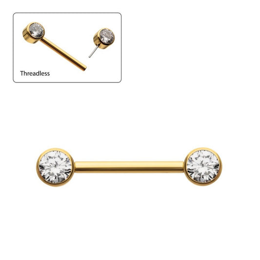 PVD CZ Straight Barbell