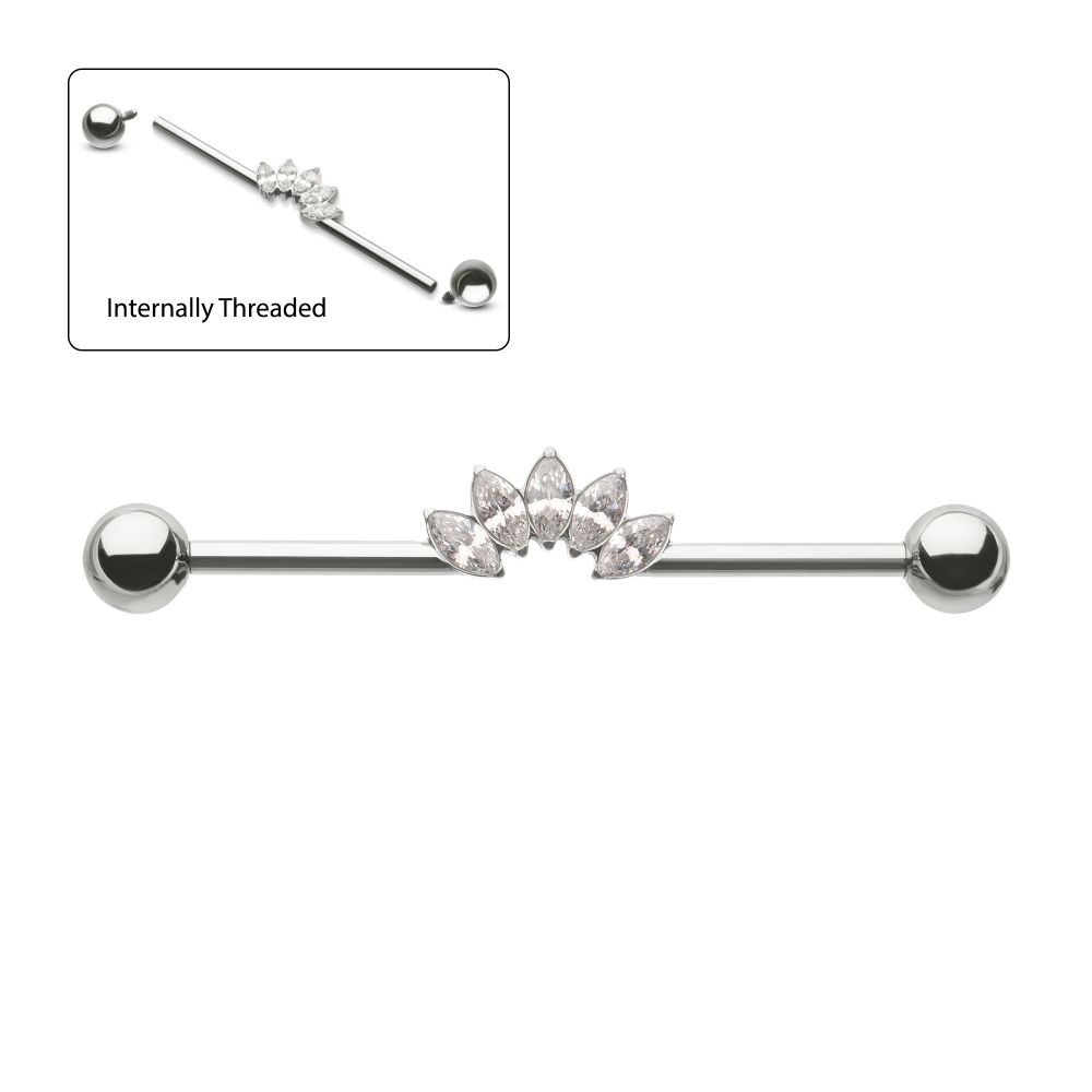 Marquise industrial barbell