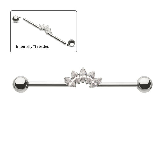 Marquise industrial barbell