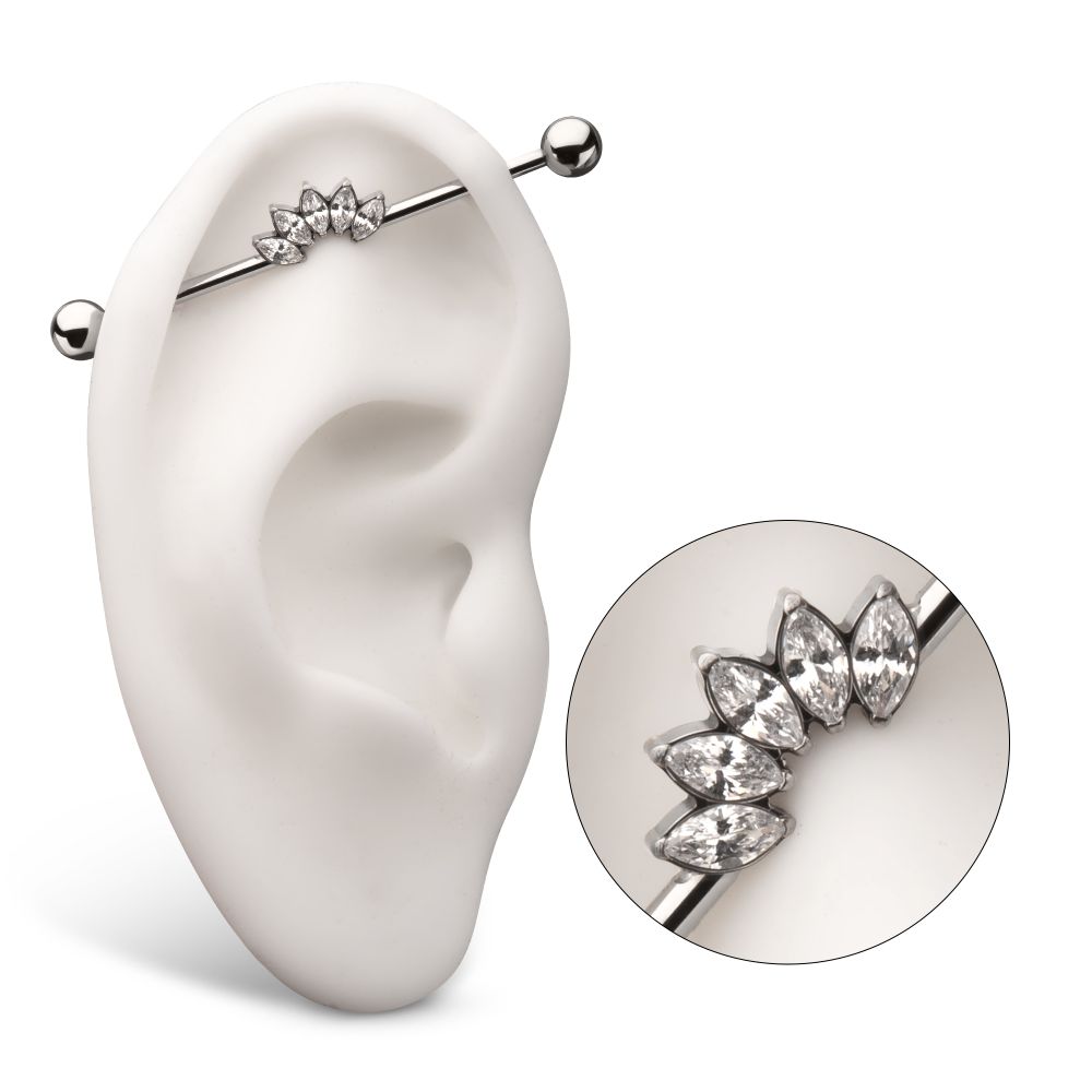 Marquise industrial barbell