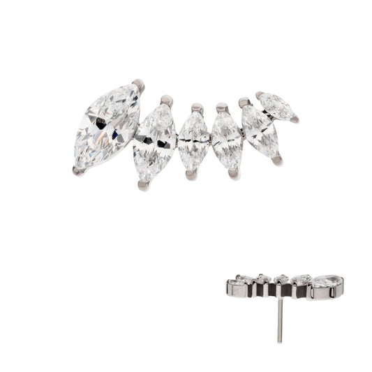 CZ Marquise Curve Top