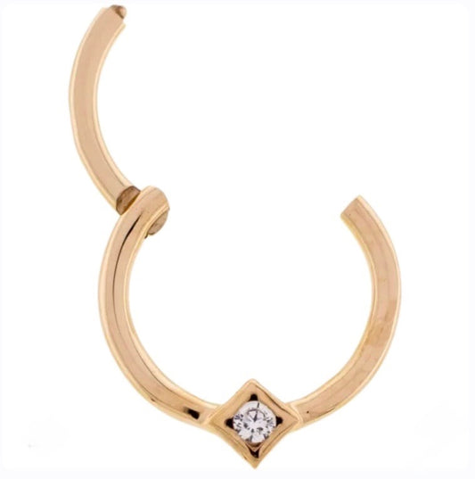 Diamond Accent Clicker Hoop