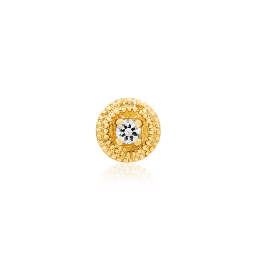 Round CZ Double Millgrain