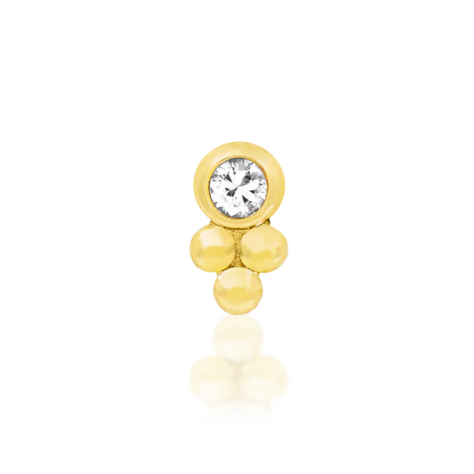 Bezel Set CZ Tri-Bead