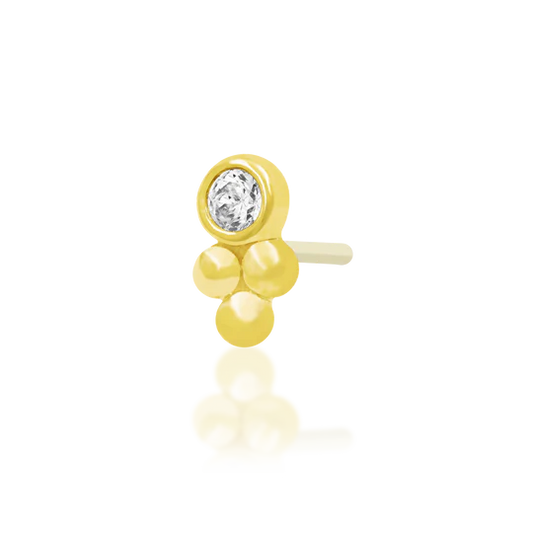 Bezel Set CZ Tri-Bead
