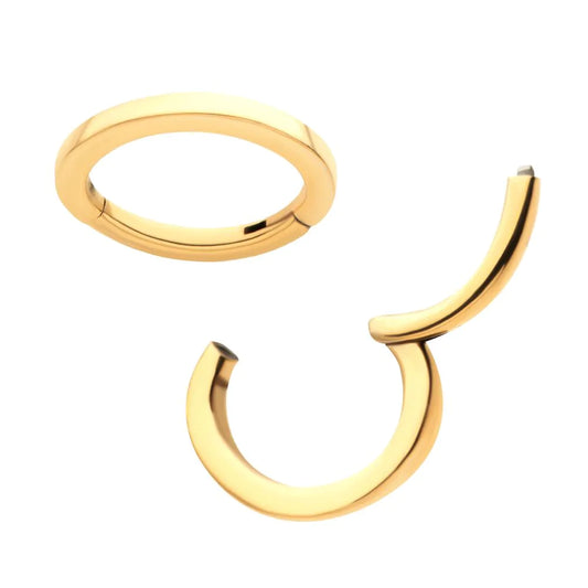 Oval Gold PVD Huggie Hoop