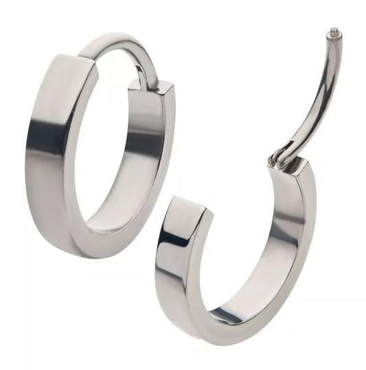 Simple Titanium Huggie Hoop