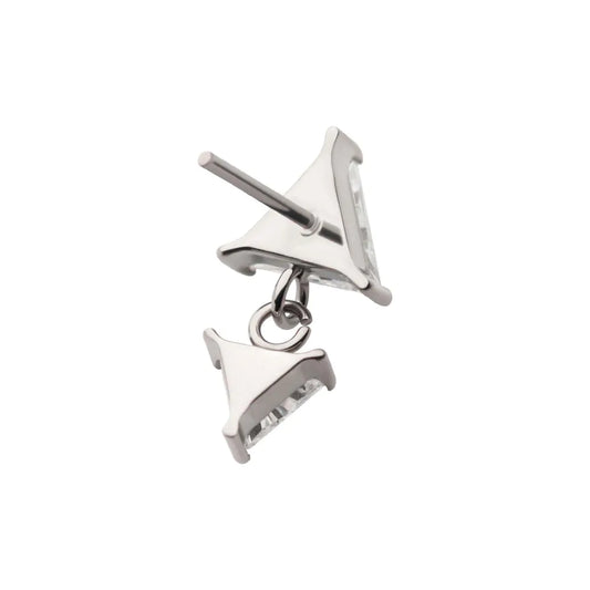 Double Triangle Prong Set CZ Dangle Top