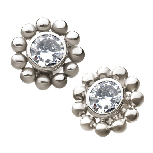 Beaded Bezel Gem Top